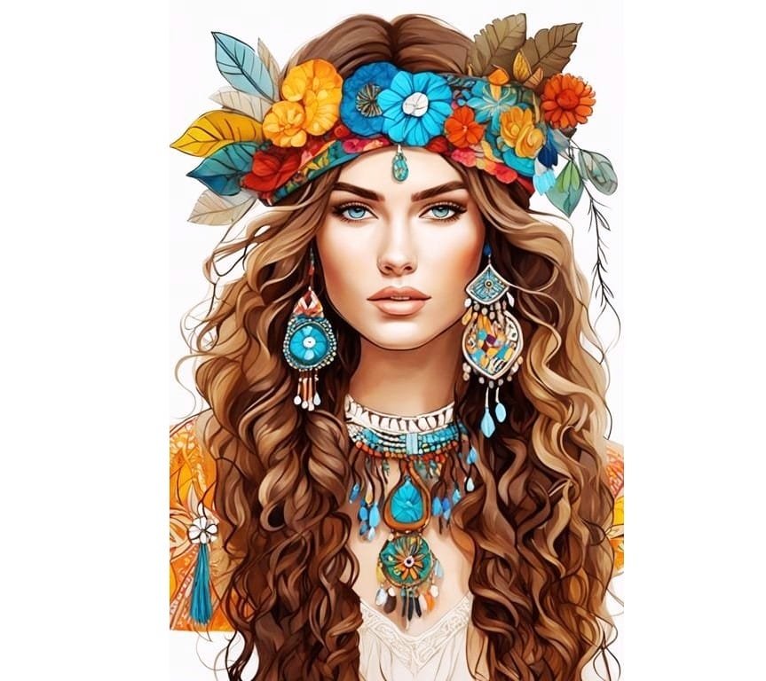1705410390336 5d Diamond painting Egypt girl full round drill 35*45 البنوته لوحة ماسية - الصورة 1