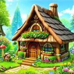 5d Diamond painting in Egypt green house full round drill 35*35 لوحة ماسيه البيت والنباتات رسم بالماس