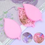 ⁦diamond painting  2 big Pink leaf tray طبقين بمبي ورق الشجر كبير للرسم بالماس⁩ - الصورة ⁦2⁩