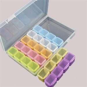 28 Grids Diamond Painting Boxes Plastic Organizer 5D clear