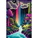 5d Diamond painting Neon Home full round drill 30*40 لوحه البيت نيون بشري والرسم بالماس