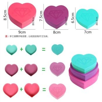 3 Love Heart Shape Diamond Painting Tray box Bead Storage Kit علب قلوب لحفظ الماسات
