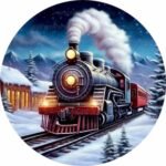5d Diamond painting train full round drill 45*45 لوحة القطار رسم بالماس