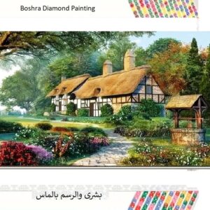 5d Diamond painting Boshra forest House round drill 40*70 لوحة بيت الغابة رسم بالماس