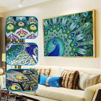 5d Diamond painting Peacock crystal diamond لوحه الطاووس بخرز كريستال
