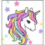 5d Diamond painting unicorn cartoon full round drill 25*25 لوحة يونيكورن أطفال رسم بالماس