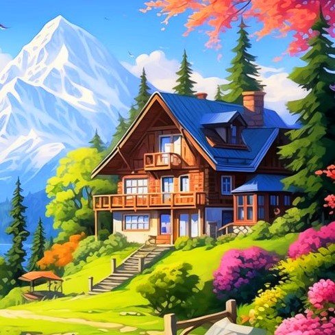 1716290723322_020206 5d Diamond Painting Classic House full round drill 40*40 لوحة البيت الكلاسيكي رسم بالماس - الصورة 1