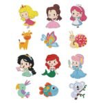 5d Diamond painting 12 stickers Princes إستيكرات الأميرات رسم بالماس