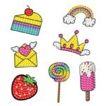 5d Diamond painting 7 kids stickers crystal Drill إستيكرات اطفالي رسم بالماس