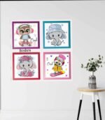 5d 3 Diamond painting Snowman DIY full round AB drill ثلاث لوحات رجل الجليد الرسم بالماس