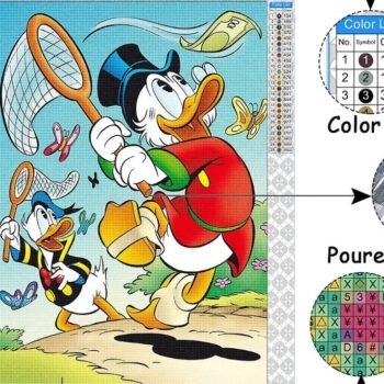 5d Diamond painting Disney fun full round drill 35*45 لوحة ديزني الممتعه الرسم بالماس