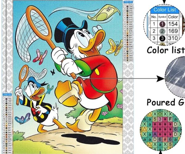 5d Diamond painting Disney fun full round drill 35*45 لوحة ديزني الممتعه الرسم بالماس