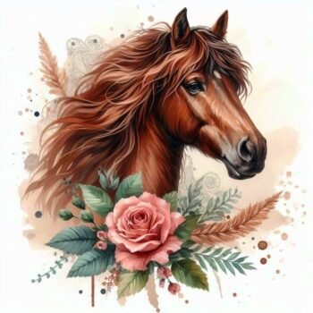 5d Diamond painting Horse full round drill 35*35 لوحة الحصان رسم بالماس