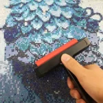 2Pc Diamond Painting Boshra Fixing Tool Ruler & Roller المسطرة المصححة للسطور والرولة للرسم بالماس