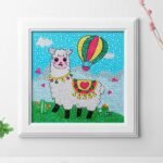 diamond painting Kids lama crystal Full Drill 18*18  لوحة اللاما الرسم بالماس للأطفال دايموند كريستال