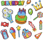 5d Diamond painting stickers Birthday  إستيكرات عيد الميلاد رسم بالماس