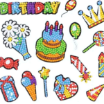 5d Diamond painting stickers Birthday  إستيكرات عيد الميلاد رسم بالماس