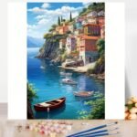 Boshra Paint by number Egypt nile acrylic color 40*50 لوحة النهر تلوين بالأرقام والألوان الاكريليك والفرشاه