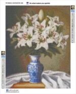 5d Diamond painting Amarillas Flowers round AB drill 40*50 لوحة زهور الأماريلس البيضاء رسم بالماس