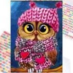 5d Diamond painting Kute Owl full round drill 30*40 لوحة البومه اللطيفه رسم بالماس