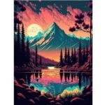 5d Diamond painting Mountain full round drill 30*40 لوحةالجبال رسم بالماس