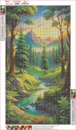 5d Diamond painting forest full round drill 35*60 لوحةالغابة رسم بالماس