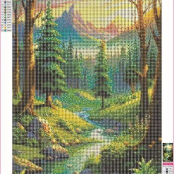 5d Diamond painting forest full round drill 35*60 لوحةالغابة رسم بالماس