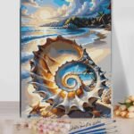 Boshra Paint by number Egypt shell acrylic color 40*50 لوحة الصدفة تلوين بالأرقام والألوان الاكريليك والفرشاه