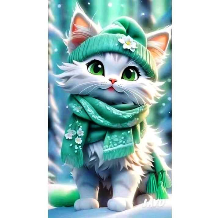 received_441117771868057 5d Diamond Painting DIY Fantasy Cat Square drill 30*45 لوحة القطة الرقيقه رسم بالماس