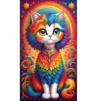 5d Diamond painting Cute cat full crystal drill 35*50 لوحة القطه اللطيفه رسم بالماس