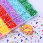 12 grid AB Jelly Rhinestones round 5D Diamond Painting Drills 4 mm with big box علبة الوان الماس دائريه12لون