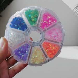 8 color AB Jelly round 5D Diamond Painting Drills 4 mm round with box علبة الوان الماس دائريه 8 الوان