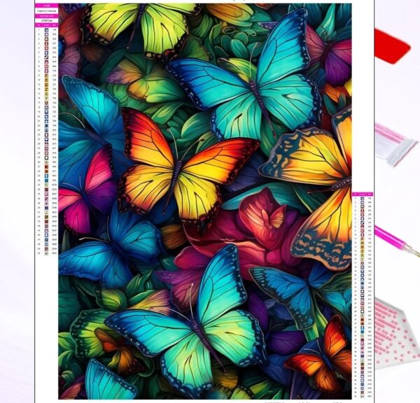 5d Diamond painting Butterfly full square AB drill 30*40 لوحة الفراشات رسم بالماس