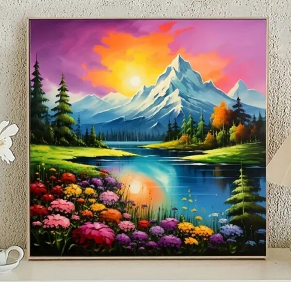 5d Diamond painting Boshra Mountain full round drill 30*30 لوحة الجبل رسم بالماس