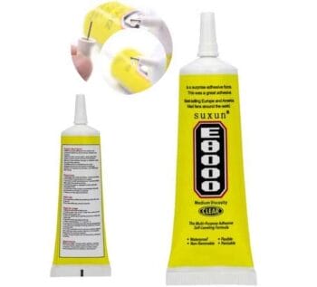 E 8000 Rhinestone Glue Clear Multi-Function Adhesive Super Glue with Cap & Precision Tip for Jewelry Repair, Small Hobby Models, Metal Stone Crafts, Fabric(110ML)لزق ايه 8000 للزق الماسات ولكل الاغراض ضد الماء