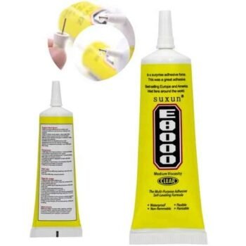 E 8000 Rhinestone Glue Clear Multi-Function Super Glue for Jewelry Repair, Small Hobby Models, Metal Stone Crafts, Fabric(110ML)لزق ايه 8000 للزق الماسات ولكل الاغراض ضد الماء