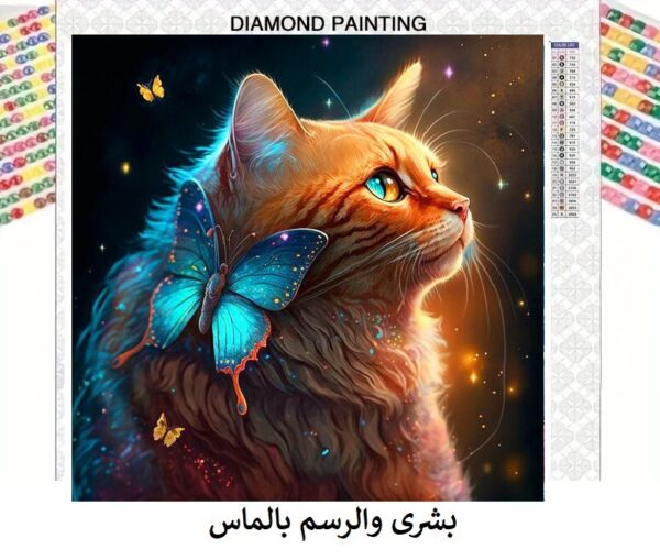 5d Diamond painting Cute Cat full Round drill 40*40 لوحة القطه اللطيفه رسم بالماس