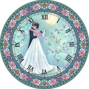 5d Diamond Painting Boshra Circle Wedding clock full round AB drill 45*45ساعة دائريه الزفاف الرسم بالماس