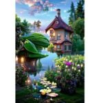 5d Diamond painting Boshra Dreamy Nature Picture full Round drill 60*90 لوحة بيت الأحلام الطبيعه الخلابه رسم بالماس