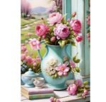 5d Diamond painting Egypt Flowers round AB drill 40*50 لوحة زهور النسيم رسم بالماس