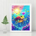 5d Diamond painting Tortoise full Round drill 40*50 لوحة السلاحف رسم بالماس