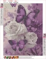 ⁦5d Diamond Painting Egypt Lavender butterfly full round  ab drill 35*45 لوحة الفراشات البنفسجي رسم بالماس⁩ - الصورة ⁦2⁩