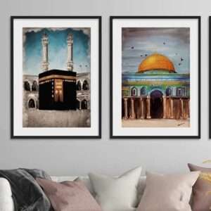 5d Diamond painting 2 Al-Aqsa Mosque and the Kaaba full round drill 30*40 لوحتين مسجد الاقصي و الكعبه رسم بالماس