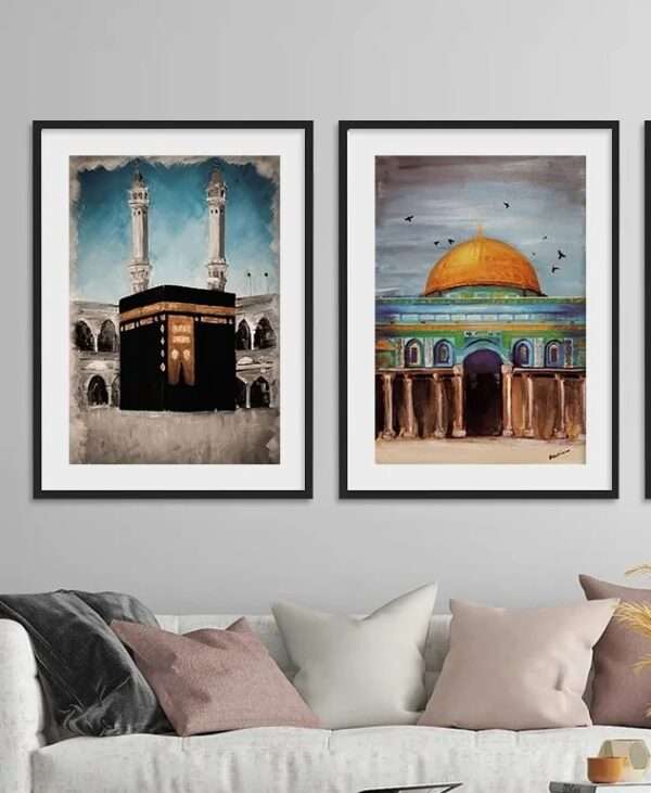 5d Diamond painting 2 Al-Aqsa Mosque and the Kaaba full round drill 30*40 لوحتين مسجد الاقصي و الكعبه رسم بالماس