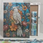 Boshra Diamond Painting Egypt bird Frame & AB Full Round Diamonds 30*40cm لوحة ماسية البغبغان بإطار خشب و دايموند إيه بي