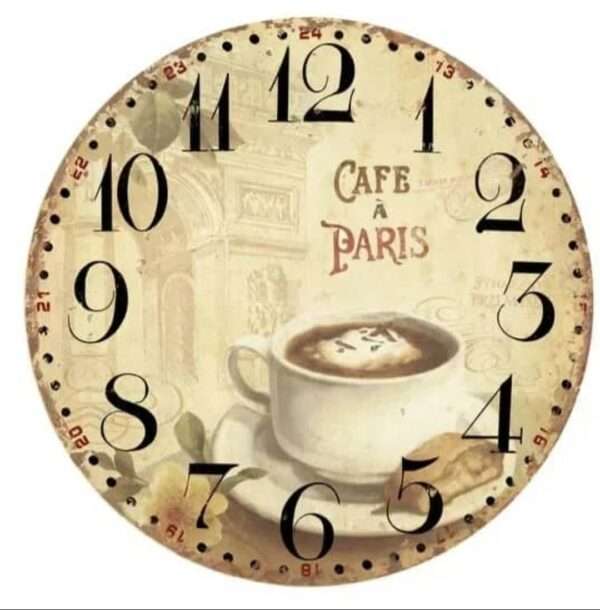 5d Diamond Painting Boshra Coffee clock full round AB drill 45*45ساعة دائريه قهوة الرسم بالماس