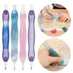 Point Drill Embroidery Resin Pen with 4 Head 5D DIY Painting Tools Pen Glue قلم الريزين مع 3 رؤس