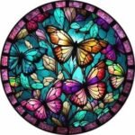 Butterfly round diamond painting Egypt full crystal drill 45*45 لوحه الفراشات بخرز كريستال