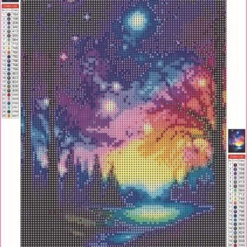 5d Diamond painting Egypt Quit Night full round ab drill 30*40 لوحة ماسية الليل الهادي
