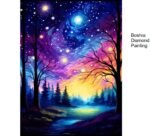5d Diamond painting Egypt Quit Night full round ab drill 30*40 لوحة ماسية الليل الهادي
